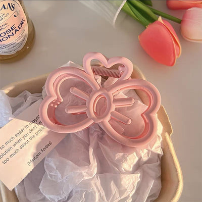 Korean Cute Bowknot Hair Clip Plastic Claw Clip Candy Color Crab Hair Clip