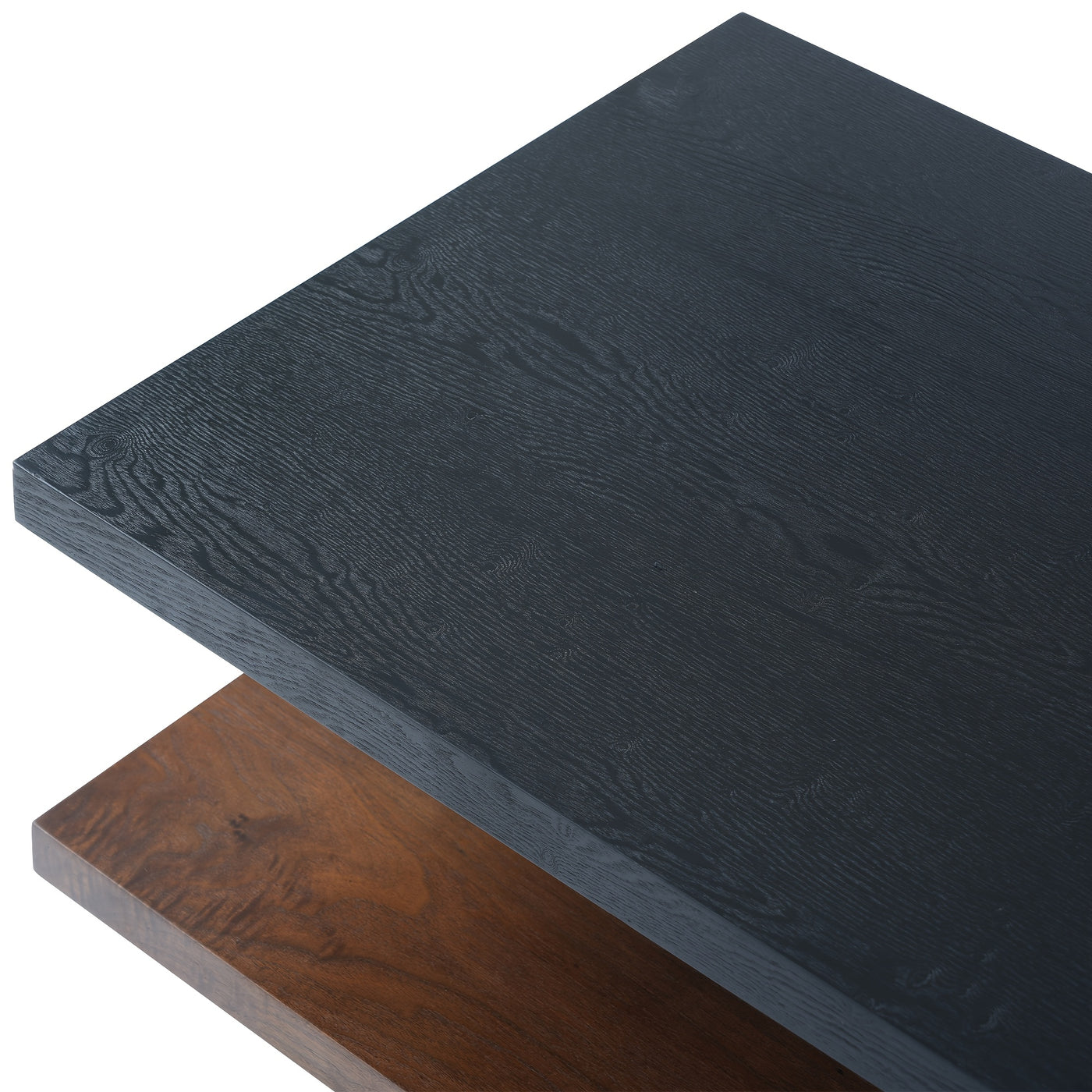 Modern Black Wood Coffee Table with 2-Tier Storage Shelves - Mid-Century Design Center Table for Living Room, Office, or Apartment (47.24" x 15.75" x 13"), Living Room Furniture | Clean Line Furniture | Highdensity Fiberboard