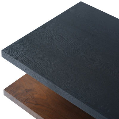 Modern Black Wood Coffee Table with 2-Tier Storage Shelves - Mid-Century Design Center Table for Living Room, Office, or Apartment (47.24" x 15.75" x 13"), Living Room Furniture | Clean Line Furniture | Highdensity Fiberboard