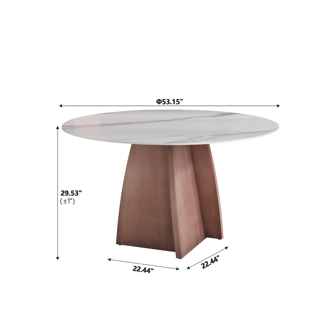 Dining Table for 6 - Sintered Stone Round Dining Table(Chairs Not Included), Modern Marble Dining Table, Glossy White Stone Tabletop, Circle Dining Table for Dining Room, Table Only
