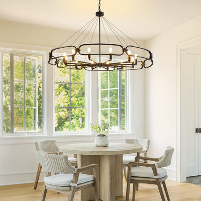 Industrial Style Silver Chandelier, 12-Light Modern Chandeliers For Dining Room, Farmhouse Chandelier For Entryway, For Living Room, Bedroom, Foyer