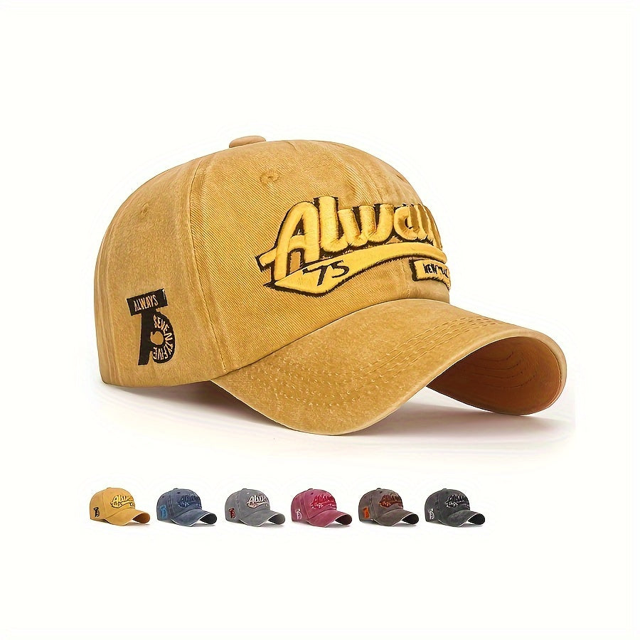 1pc Set Of European And American Embroidered Baseball Cap, 3D Embroidered Baseball Cap, Korean Duckbill Cap, Sun Visor, Couple Style