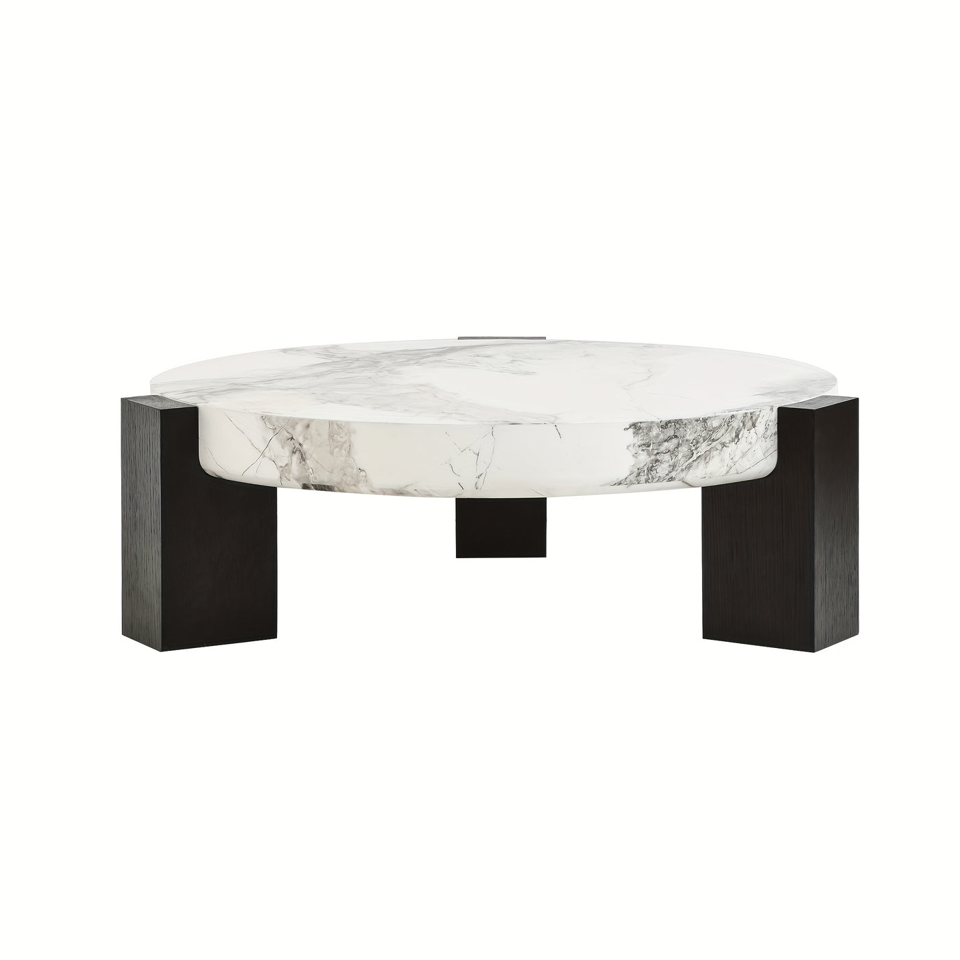 Modern Round Nesting Coffee Tables Set Of 2, Coffee Tables with Faux Marble Texture Surface And C-Shaped Side Table, Nesting Coffee Tables for Living Room/Apartment, Nesting Coffee Table Set, Coffee Table for Living Room, Cof