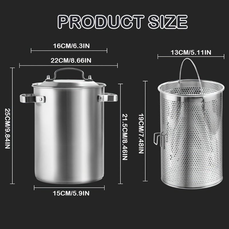 An 8 Liter (2.11 Gallon) Large Capacity Soup Pot, Enamel Large Capacity Soup Pot, Korean Deep Soup Pot, Noodle Pot, Suitable for Quick Cooking And Stewing, Multi-function Kitchen Stew Pot, Suitable for Gas And Induction Cooke