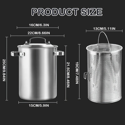 An 8 Liter (2.11 Gallon) Large Capacity Soup Pot, Enamel Large Capacity Soup Pot, Korean Deep Soup Pot, Noodle Pot, Suitable for Quick Cooking And Stewing, Multi-function Kitchen Stew Pot, Suitable for Gas And Induction Cooke