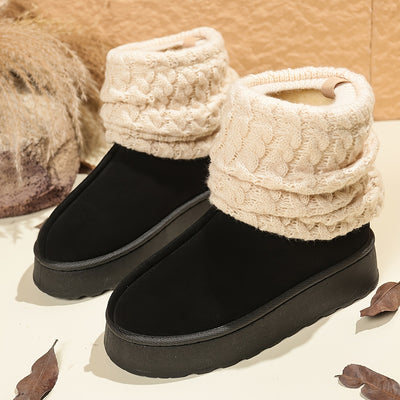 Cozy Slip-On Mid-Calf Boots