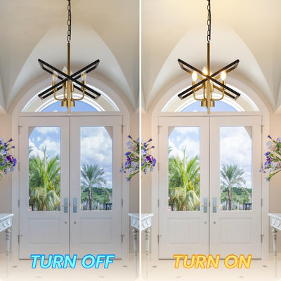 4-Light Farmhouse Dining Room Light Fixture/Chandelier Over Table, Modern Kitchen Island Lighting, Industrial Foyer Lighting Fixtures, For Living Room, Bedroom, Foyer, Stairway, Entryway