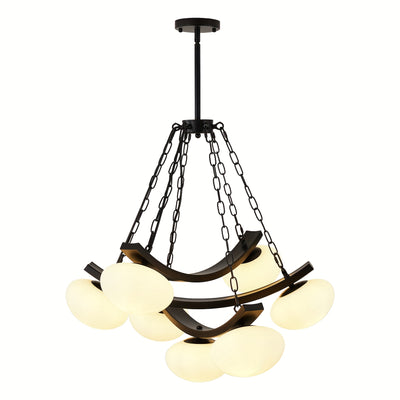 7-Light Golden Modern Sputnik Chandelier, Mid Century for Dining Room Light Fixtures Over Table, Adjustable Hanging Ceiling Light Fixture with Globe Glass Shades for Kitchen Island Living Room Bedroom, Dining Table Light, Cha