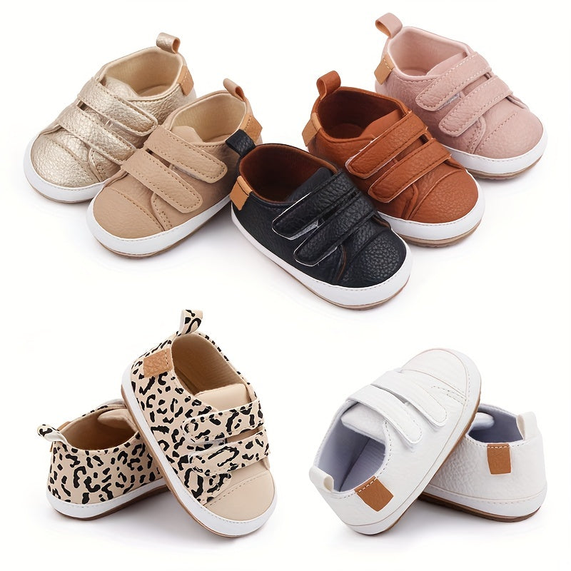 Toddler Baby Sneakers Soft Sole Non-slip Hook And Loop Fastener Shoes First Walkers Crib Shoes Girls And Boys