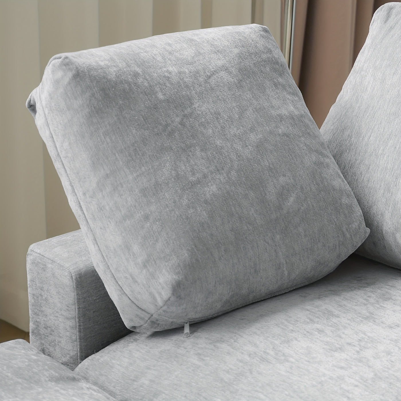 Modern U-Shaped Modular Sectional Sofa with Ottomans - Convertible L-Shaped or Straight Configurations, Washable Removable Cushions & Slipcovers, Plush Foam-Filled Cloud Design, Beige/Black Fabric Sofa for Large Living Rooms,