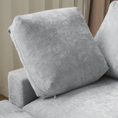 Modern U-Shaped Modular Sectional Sofa with Ottomans - Convertible L-Shaped or Straight Configurations, Washable Removable Cushions & Slipcovers, Plush Foam-Filled Cloud Design, Beige/Black Fabric Sofa for Large Living Rooms,
