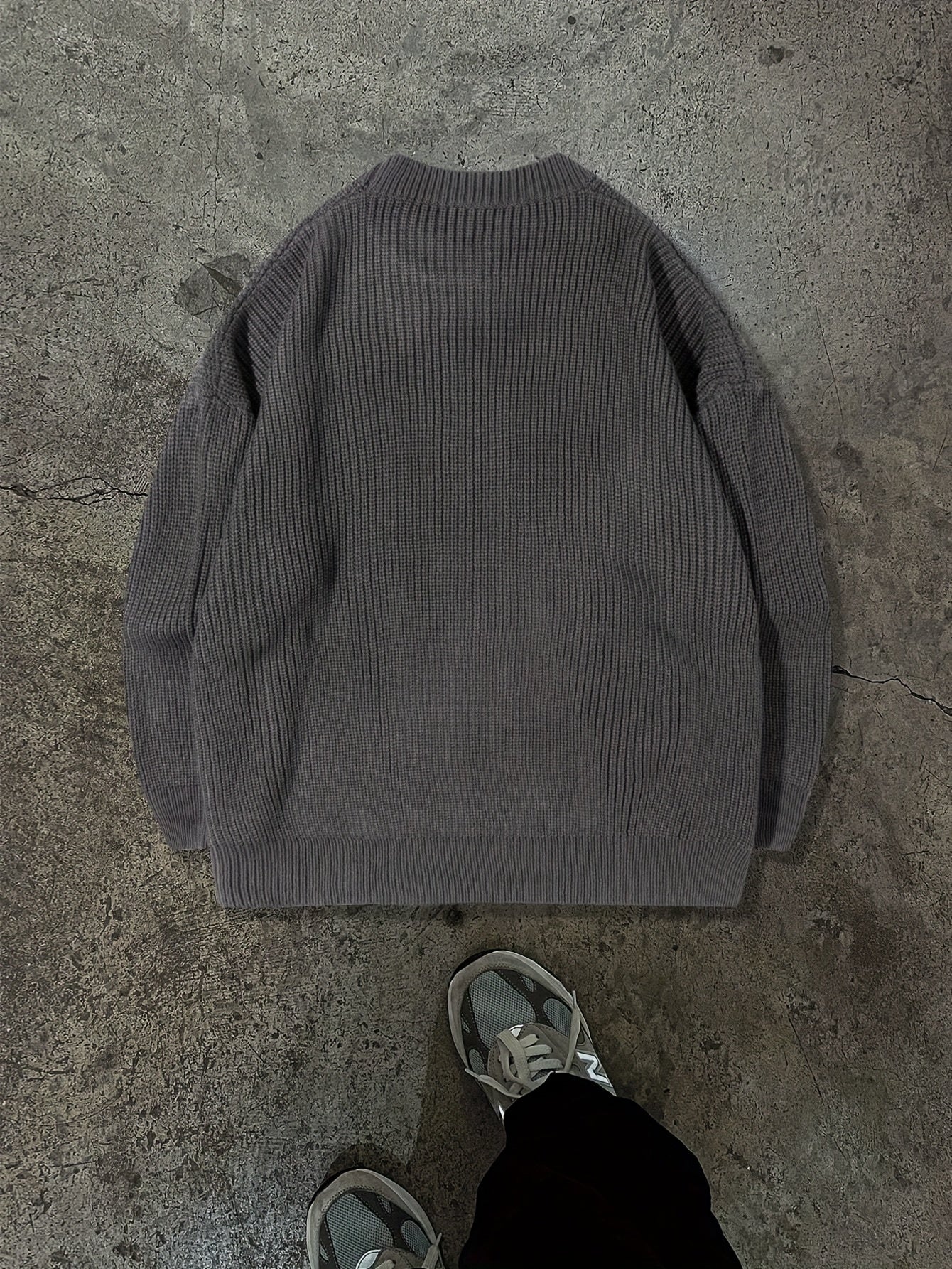 Men'S & Women'S Unisex Knit Sweater, Casual Crew Neck Pullovers, Rib-Knit Long Sleeve, All-Season Acrylic 100%, Loose Fit Solid Color, Medium Stretch, Japanese & Korean Style Streetwear
