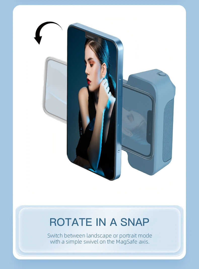Magnetic Phone Camera Grip Holder, Portable Self Camera Handle, Ergonomic Design, Suitable for iPhone for samsung Android Phones to Vlog Photo and Video Shooting