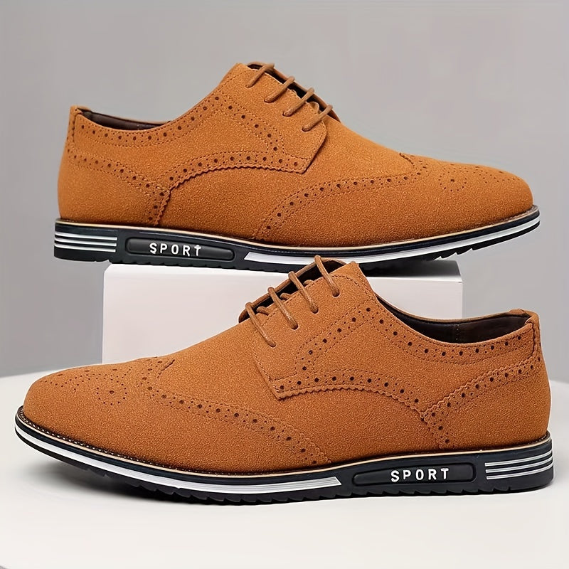 [Versatile Casual Shoes] Versatile Plus Size Men's Casual Shoes | Korean Style, Soft Sole Lace-up Rubber Sole Wedding Everyday Shoes