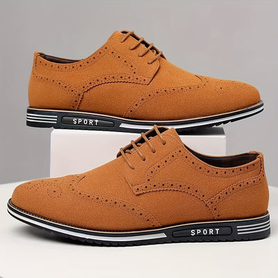 [Versatile Casual Shoes] Versatile Plus Size Men's Casual Shoes | Korean Style, Soft Sole Lace-up Rubber Sole Wedding Everyday Shoes