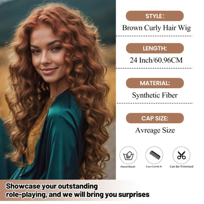 Voluminous Brown Curly Waves