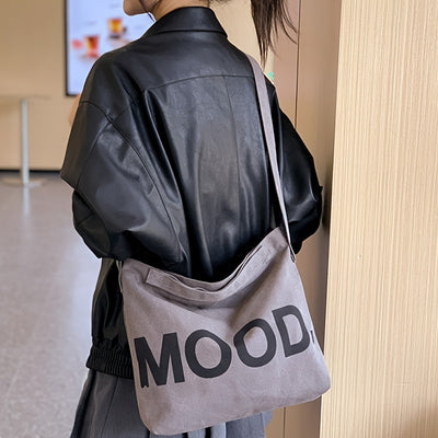 Large-capacity Ins Korean Student Letter Canvas Tote Bag, Simple And Versatile One-shoulder Crossbody