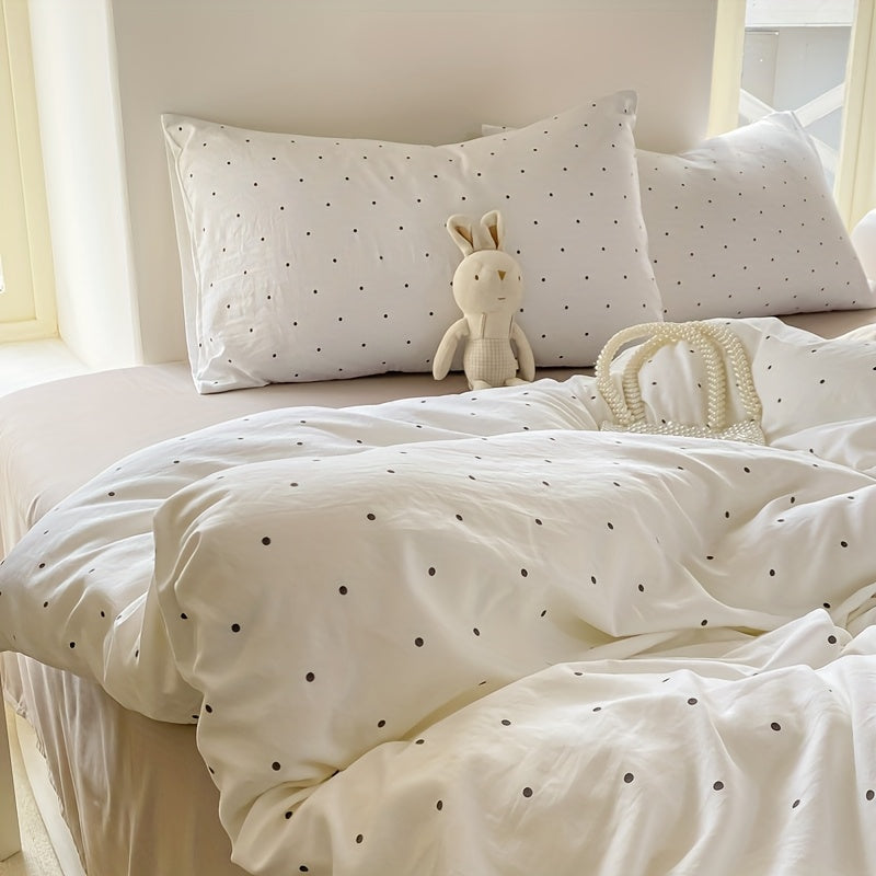 [Soft Duvet Cover] 3pcs Korean-Style Reversible Duvet Cover Set | 1 Duvet Cover + 2 Pillowcases, Soft, Breathable, Charmingly Minimalistic, Comfortable, AA Side Design, Suitable As Gifts for Valentine's Day, Thanksgiving, Mot