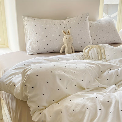 [Soft Duvet Cover] 3pcs Korean-Style Reversible Duvet Cover Set | 1 Duvet Cover + 2 Pillowcases, Soft, Breathable, Charmingly Minimalistic, Comfortable, AA Side Design, Suitable As Gifts for Valentine's Day, Thanksgiving, Mot
