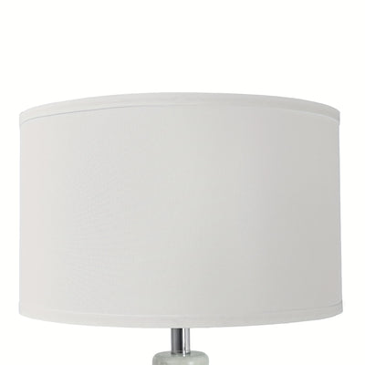 Rustic Farmhouse Ceramic Table Lamp for Bedroom, Living Room, Dining, Office, Ice Pattern Effect Lamp Body with White Linen Shade(Bulb Not Included), Lamps For Living Room, Table Lamps For Living Room, Bedside Lamp For Bedroo